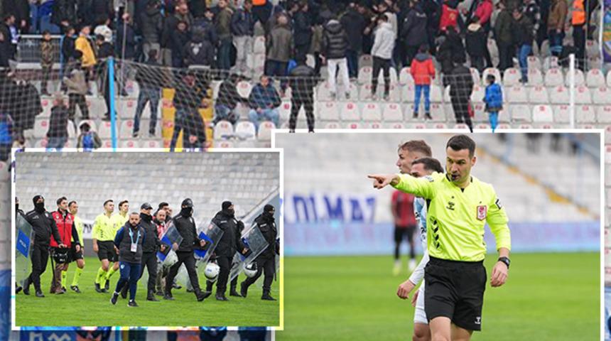 Son düdükle tribünlerde arbede çıktı! Polis olaylara müdahale etti... Başkan taraftarın arasına girdi!