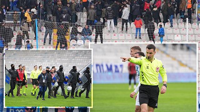 Son düdükle tribünlerde arbede çıktı! Polis olaylara müdahale etti... Başkan taraftarın arasına girdi!
