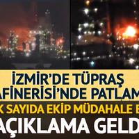 İzmir'deki Tüpraş Rafinerisi'nde patlama! Çok sayıda ekip müdahale etti! Tüpraş'tan açıklama geldi