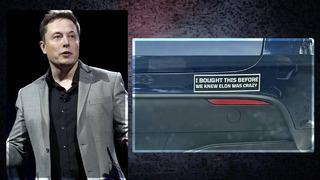 Tesla sürücüleri Elon Musk'a tepkili! Çareyi arabalarına çıkartma yapıştırmakta buldular: Deli olduğunu bilmeden aldım