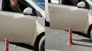 Arabasının içinde biriktirdiği izmaritleri kapısını açıp sokağa fırlattı! Sosyal medyada tepki çeken görüntüler: Üstüme döküldü