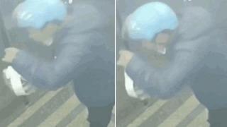 Mide bulandıran görüntüler! Kurye yemek teslimatı yapmadan dakikalarca önce içine tükürdü: Asansörün kamerasına hesaba katmadı
