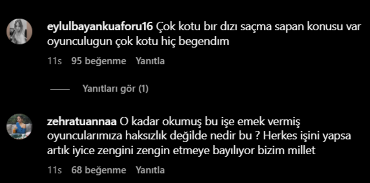 O yorumlardan bazıları...