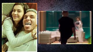 Top çarpınca kızdı! Devrim Özkan sevgilisi Lucas Torreira'yı kucakladı! O anlar gündem oldu...