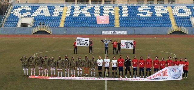 Çankırı'daki amatör maçta Afrin'e destek