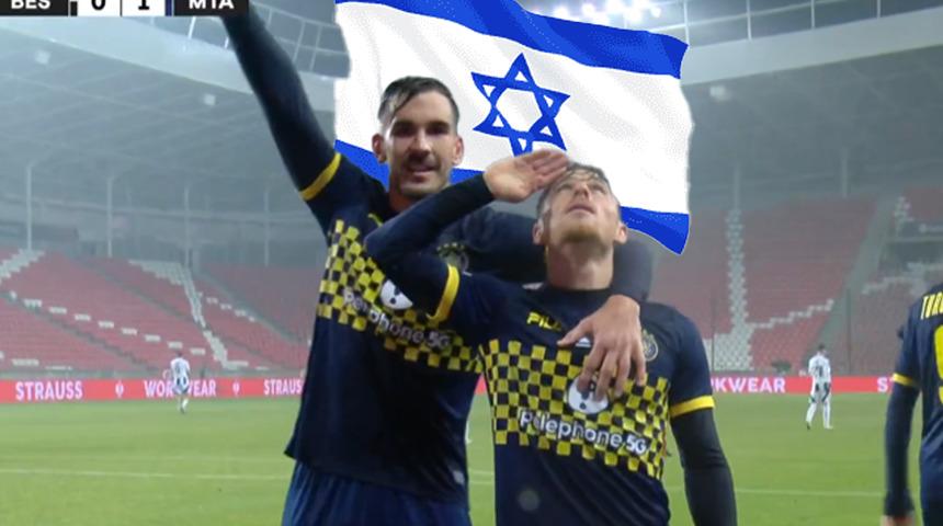 İsrailli futbolculardan, Beşiktaş'a attıkları gol sonrası olay yaratan hamle! Tüm takım kameralara koşup aynı anda poz verdi