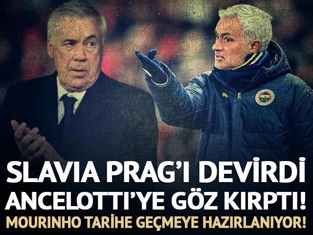 Slavia Prag'ı devirdi... Real Madrid Teknik Direktörü Carlo Ancelotti'ye göz kırptı! Jose Mourinho, Avrupa tarihine geçmeye hazırlanıyor...