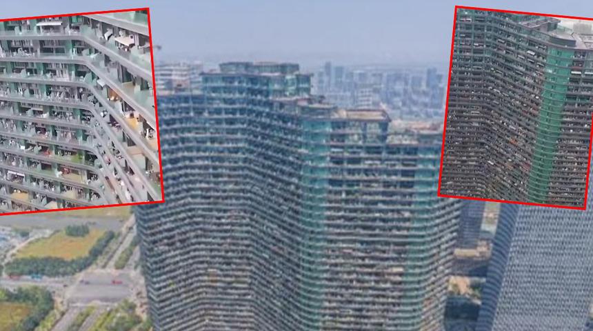 Tam 20 bin kişi tek bir binada! TikTok'ta i&ccedil;i paylaşıldı: "Asla dışarı &ccedil;ıkmalarına bile gerek yok"