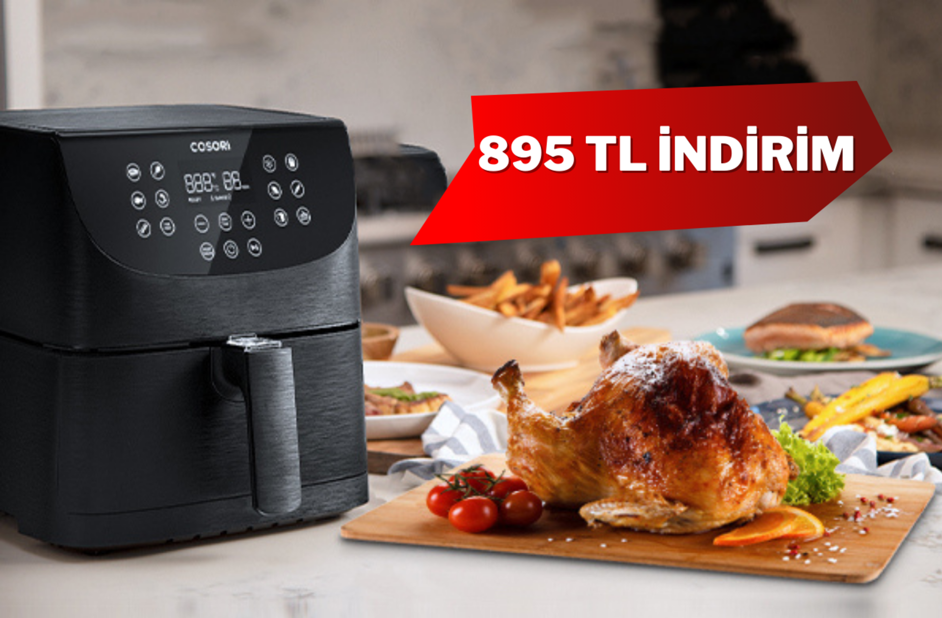 Fiyatı 2 bin 599 TL'ye düştü! Çok satan Cosori airfryer kısa süreliğine indirimde