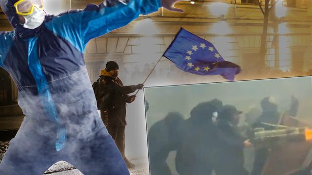 4 gündür ortalık yangın yeri! Göstericiler polislere havai fişek makinesiyle yaylım ateşi açtı... O anlar kamerada!