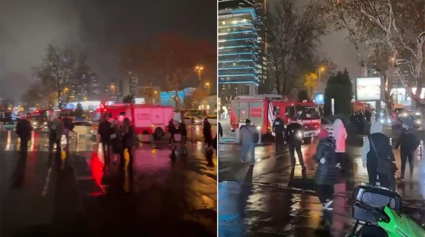 Şişli'de panik anları! AVM'de yangın çıktı