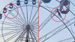 Ölümle yaşam arasında dakikalar! Dönme dolabın kabininden düştü... Demirlere tutunup çığlık çığlığa yardım bekledi