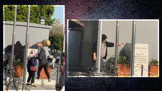 Atatürk büstüne saldırıp bir de küstahlaştı! Ara polisi deyip uzaklaştı