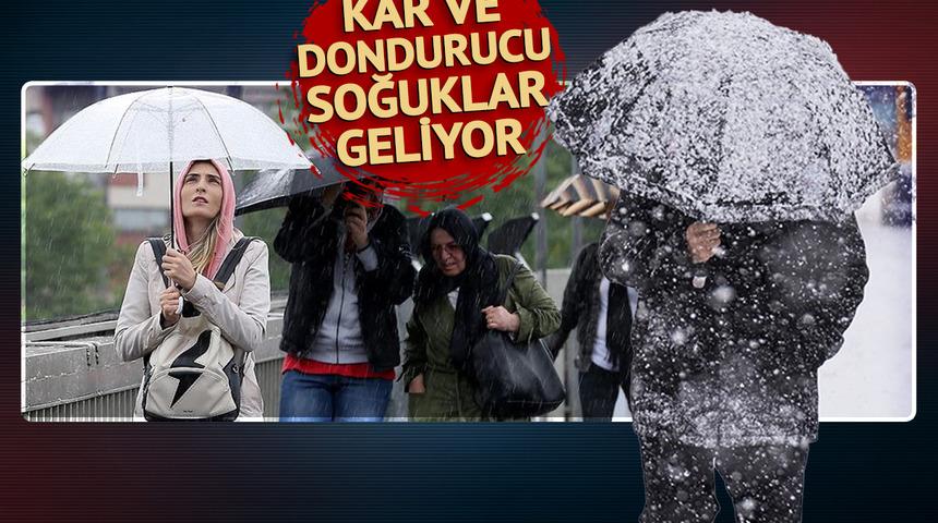 Kar ve dondurucu soğuklar geliyor! Hava durumu tahmini geldi! 3 bölge için sağanak uyarısı; İstanbullular dikkat!