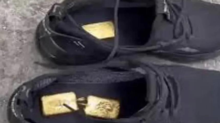 Ayakkabıda altın kaçakçılığı! Görenler 'pes' dedi... Değeri 54 milyon lira