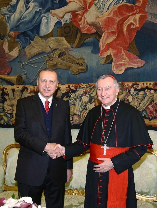 Cumhurbaşkanı Erdoğan, Kardinal Parolin’i kabul etti