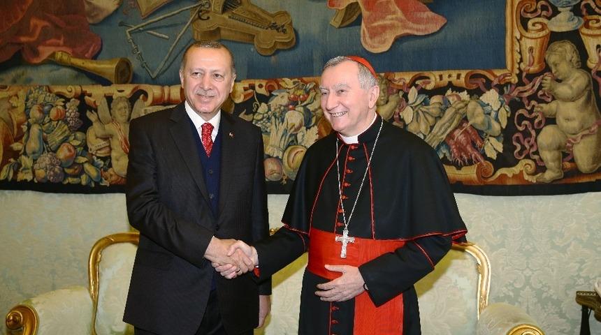 Cumhurbaşkanı Erdoğan, Kardinal Parolin&rsquo;i kabul etti