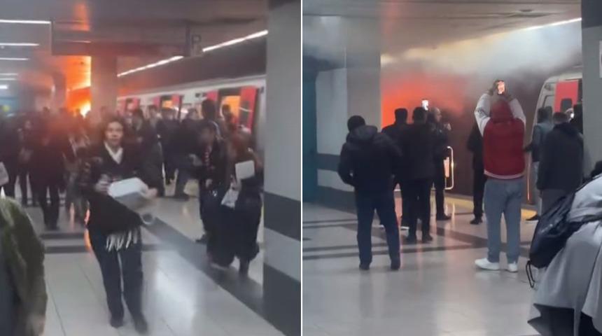 Batıkent metro istasyonunda yangın! Yolcular panikle kaçtılar