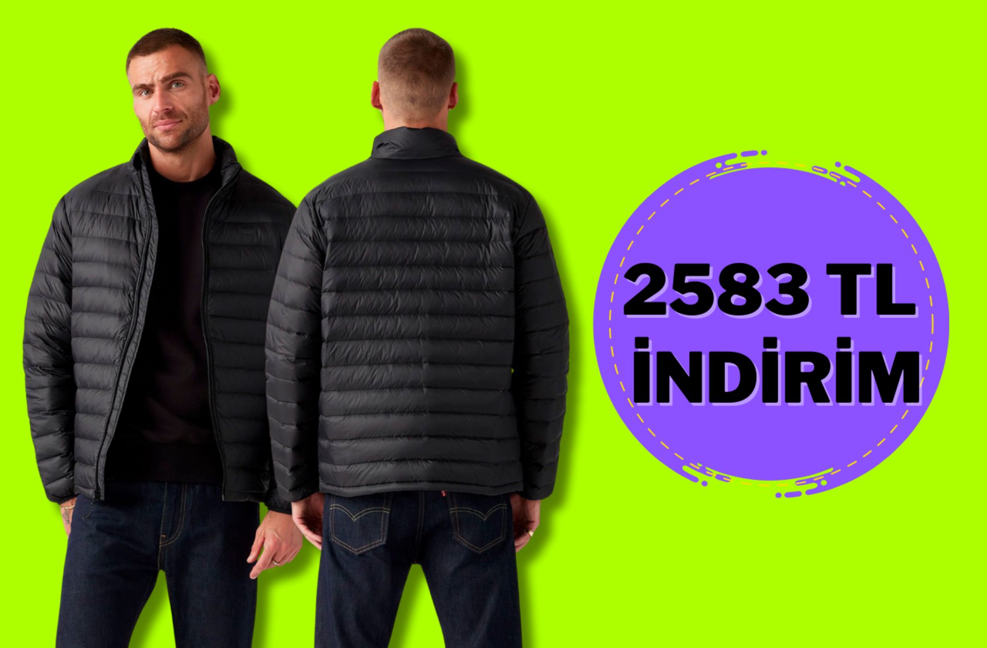 "İnce, hafif ama sıcacık tutuyor!" Levi's Tobal Down Packable Mont indirime girdi