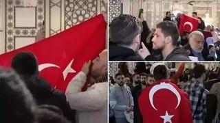 Şam'da dikkat çeken görüntüler: Emevi Camii'nde Türk bayrağı açıldı!