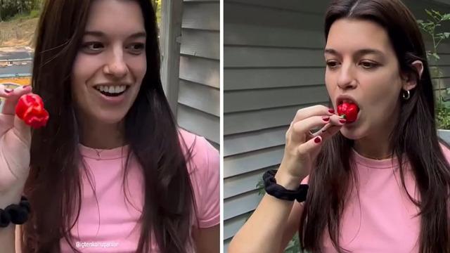 Dalından kopartıp yedi! Acı biberi yedikten sonra 1 saat içinde hastanelik oldu: O anları sosyal medyadan paylaştı