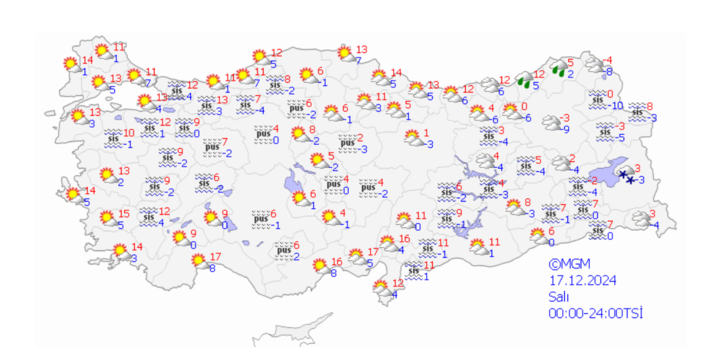 13 il için sarı kodlu uyarı yapıldı! Meteorolojide bugün rüzgar, şiddetli yağmur, buzlanma ve donma tehlikesivar... G3