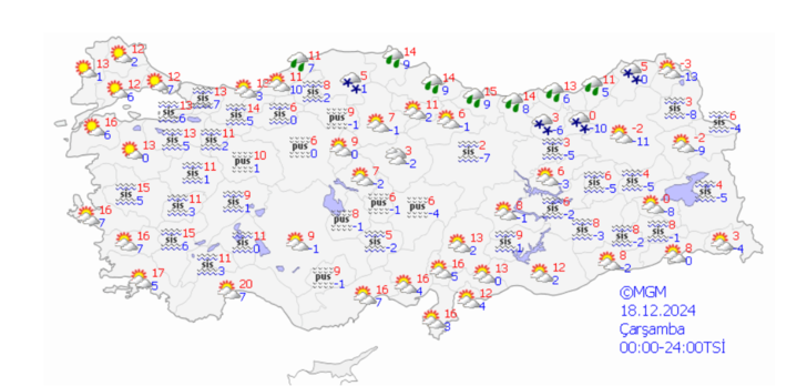13 il için sarı kodlu uyarı yapıldı! Meteorolojide bugün rüzgar, şiddetli yağmur, buzlanma ve donma tehlikesivar... G4