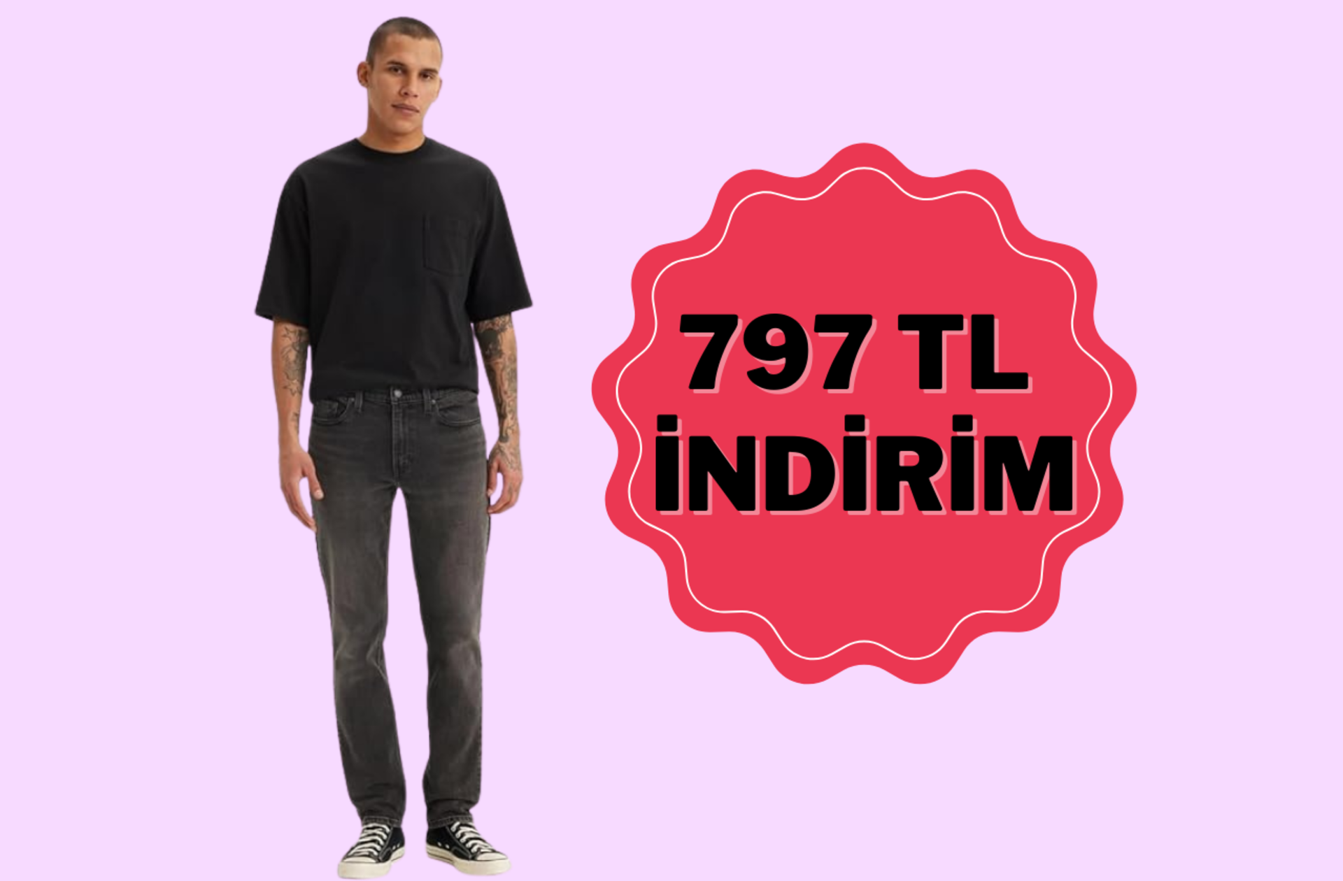 Fiyatı 1598 TL'ye düştü! Gardırobunuzun yıldızı olacak Levi's pantolonda 797 TL indirim