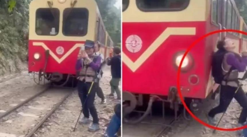 Her şey saniyeler içinde yaşandı! Selfie çekmek isterken trenin geldiğini görmedi: Korna sesini de duymayınca kaza kaçınılmaz oldu