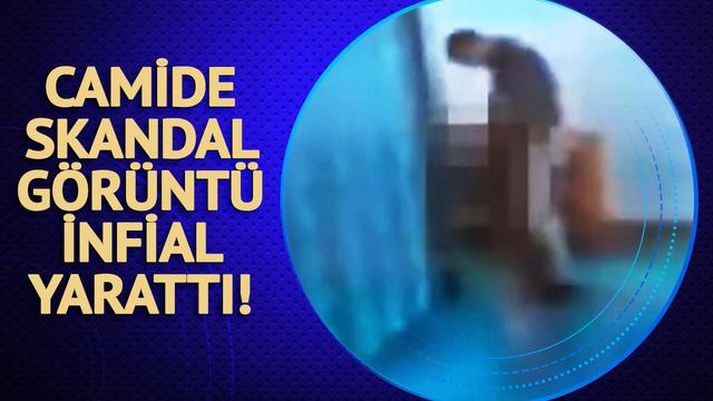 Tarihi camide mide bulandıran görüntü! Kadınların namaz kıldığı bölümde yaptığı iğrenç hareket kameralara yansıdı