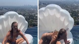 Binanın üzerindeki havuzda keyif yapıyordu! Dengesini kaybedince ölümle burun buruna geldi: O görüntüler viral oldu  