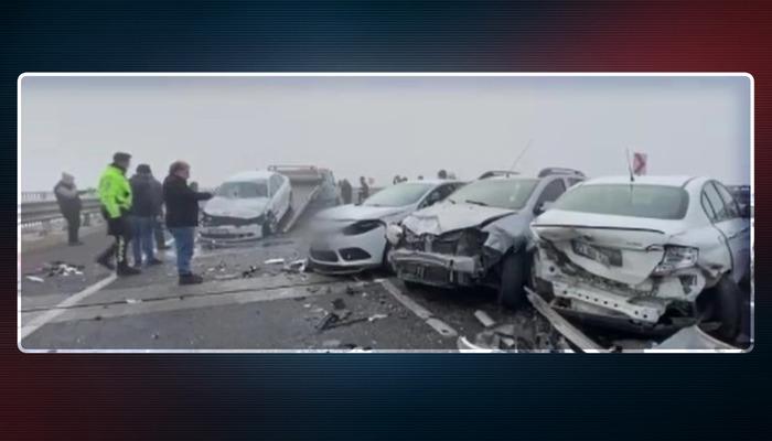 Diyarbakır 13 aracın karıştığı zincirleme kaza: Yaralılar var