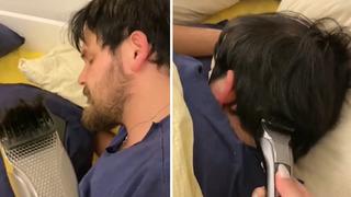 Kocası uyurken habersiz bir şekilde saçlarını tıraş etti! Tepkileri gülümsetti: Düşmana yapılmaz 