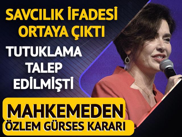 Özlem Gürses hakkında ev hapsi kararı! 