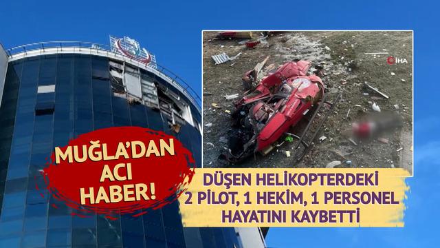 Muğla'da hastaneye çarpan helikopter, boş alana düştü