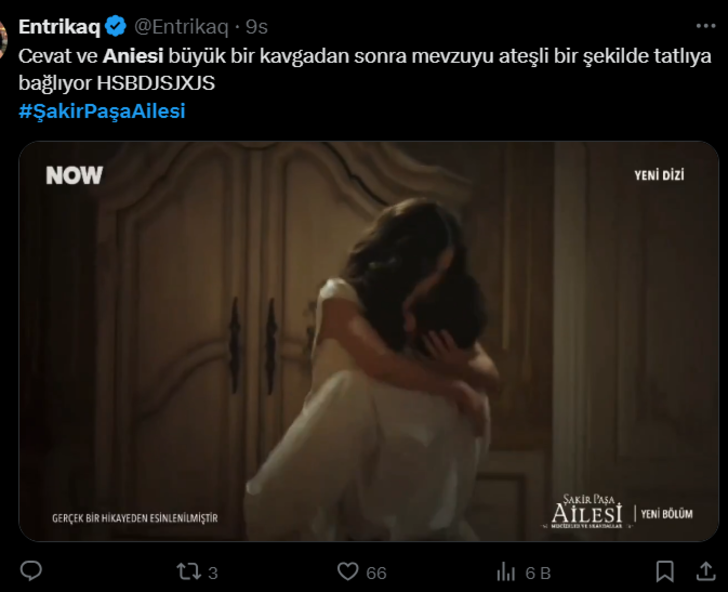 Şakir Paşa Ailesi'nde Cevat ve Aniesi'nin yatak sahnesi sosyal medyada gündemde! "Ailemle izliyordum..." G3