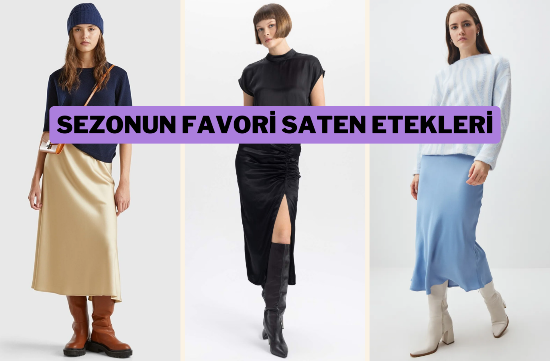 Sezona damga vuran saten etek modelleri	