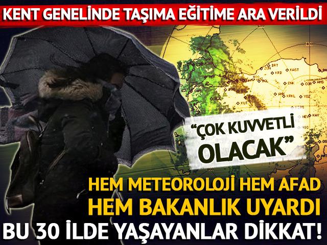 Meteoroloji'den 24 il için sarı, 6 il için turuncu uyarı!