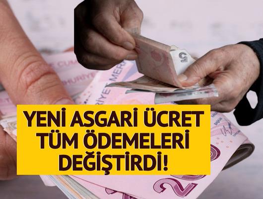 Asgari ücret birçok kalemi etkiledi! Hepsi arttı; İşsizlik maaşı, GSS primi, BES, stajyer maaşı...