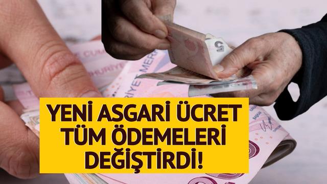 Asgari ücret birçok kalemi etkiledi! Hepsi arttı; İşsizlik maaşı, GSS primi, BES, stajyer maaşı...