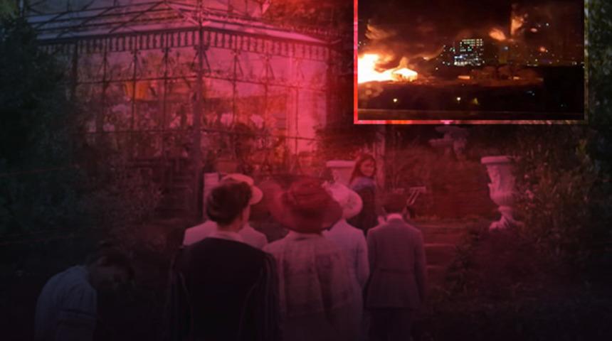 Şakir Paşa Ailesi platosunda yangın çıktı! Köşk küle döndü! Set durdu...