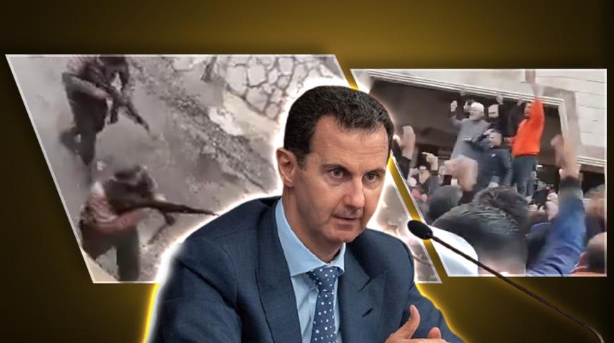 Suriye'de Esad destekçileri sokaklara çıktı! Eski bir video ve söylenti sonrası ortalık karıştı... 14 polis öldü, HTŞ operasyon başlattı