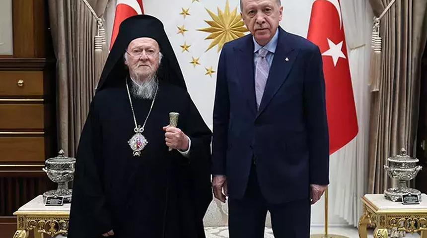 Cumhurbaşkanı Erdoğan, Fener Rum Patriği'ni kabul etti!