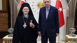 Cumhurbaşkanı Erdoğan, Fener Rum Patriği'ni kabul etti!
