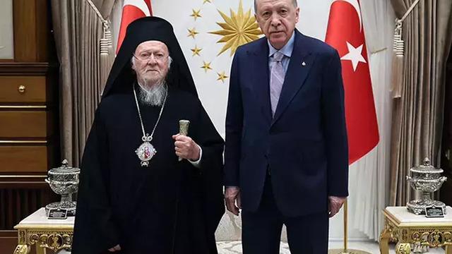 Cumhurbaşkanı Erdoğan, Fener Rum Patriği'ni kabul etti!