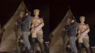 Atatürk Anıtı'na çıkıp zarar veren şüpheli hakkında karar!