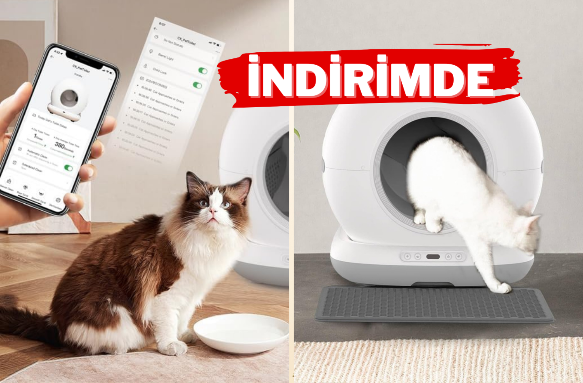 Çok satanlarda bir numara! Haustier CB001 Akıllı Otomatik Kedi Tuvaleti'nin fiyatı düştü