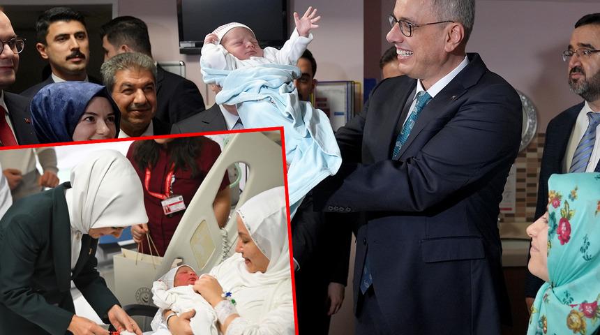 İstanbul ve Ankara'da yeni yılın ilk bebeklerini Bakanlar ziyaret etti