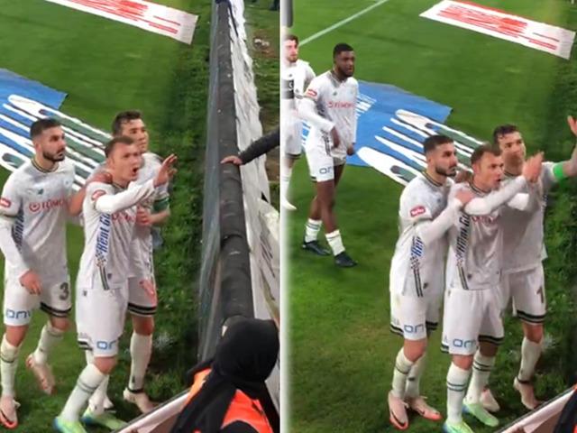 Konyasporlu futbolcular taraftarın önüne gidip yemin etti! "Vallahi Fenerbahçe'yi yeneceğiz"