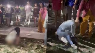 Kıskançlık krizine girdi! Sokak ortasında kadınlar tekme tokat kavga etti: Çevredekiler ayırmak yerine tezahürat yaptı